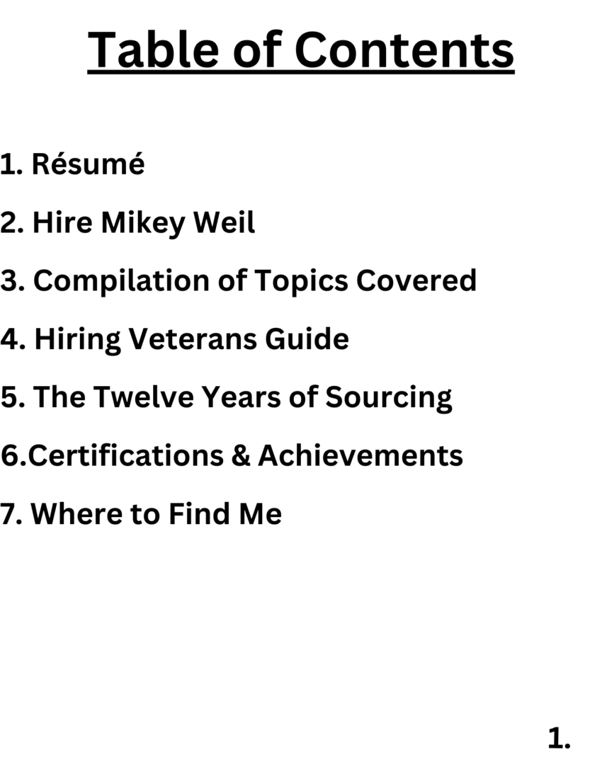 Table of Contents